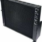Allstar, Radiator, 20.5 in W x 18.5 in H x 2.375 in D, Dual Pass, Passenger Side Inlet, Passenger Side Outlet, Aluminium, Black Thermal Coat, Sprintcar, Each