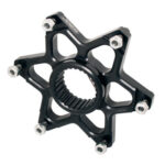 Joes, Rotor Mount, 1-3/4 in ID, 27 Spline, 1/4 in Bolts, Aluminum, Black Anodized, 6-Bolt Rotors, Micro Sprints, F500