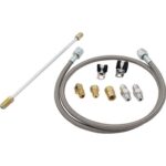 Hydraulic Hose, Clutch Hose, 36 in Long, 4 AN Hose, 4 AN Straight Female to 3/16 in 90 Degree Inverted Flare Male, Fittings, Braided Stainless, PTFE, Kit