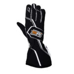 MPI, Driving Gloves, SFI 3.3/5, Double Layer, Nomex, Padded Palm, Black / White, Large, Pair