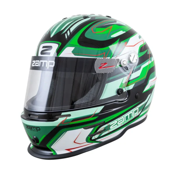 Zamp RZ-42 Youth Helmet - 54cm, Black/Green/Light Green Graphic