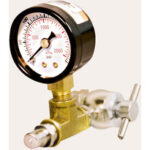 Longacre, Shock Inflator and Gauge, 0-300 psi, Mechanical, Analog, White Face, Controlled Flow Inlet, Kit