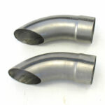 Exhaust Turn Down, 3-1/2 in Diameter, 9 in Long, Steel, Pair