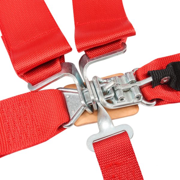 ARP 5 Point Harness Hans 2" top Belts Seat Belts Clip In Mounts Red.