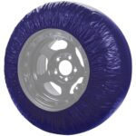 Tire Cover, Dirt Tires, 85 to 89 in Circumference Tire, Vinyl, Blue, Set of 12