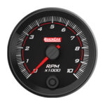 QuickCar Tachometer, Redline, Single Recall, 10000 RPM, Electric, Analog, 2-5/8 in Diameter, Dash Mount, Shift Light, Memory, Black Face