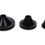 QuickCar Firewall Grommet, 1 Hole, 0.75 / 1.125 / 1.625 in OD, Rubber, Black, Set of 3