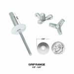 Pop 3/16" Exploding Rivets, Large Head (5/8"), White, 250pk