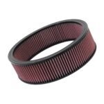 K&N Air Filter Element, 14 in Diameter, 5 in Tall, Reusable Cotton, Red, Universal