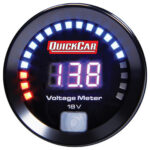 QUICKCAR Voltmeter, 8-18V, Electric, Digital, 2-1/16 in Diameter
