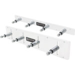 Shock Rack, Wall Mount, 18 in Long, 4 Shock Capacity, Aluminum, White Powder Coat