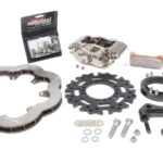 Wilwood Brake System, Billet Narrow Dynalite, Rear, 4 Piston Caliper, 11.75 in Slotted / Scalloped Steel Rotor, 3 x 46 Spline Sprint Car Hat, Aluminum, Gray Anodized, Kit
