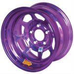 Aero Wheel, IMCA, Series 52, Steel, Chrome Purple, 15 in. x 8 in., 5 x 4.50 in. Bolt Circle, 4 in. Backspace