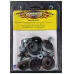 Dominator Countersunk Bolt Kit, 1/4-20 in Thread, 1.375 in Long, Hex Head, Countersunk Washers / Nuts, Plastic / Steel, Black, Set of 10