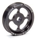 Jones Power Steering Pump Pulley, Serpentine, 6-Rib, Press-On, 4.5 in Diameter, Aluminum, Black Anodized