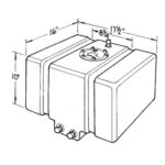 Jaz, Fuel Cell, Drag Race, 12 gal, 17.5 in Wide x 16 in Deep x 10 in Tall, Two 8 AN Outlets, 6 AN Vent, Foam, Plastic, Black, Each