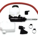 Wilwood Master Cylinder, 0.875 in Bore 7/8, 1.120 in Stroke, Remote Reservoir, 1/4 in Host, Aluminium, Black Paint, Kit Banjo Outlet
