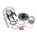 Winters Wheel Hub, Rear, 5 x 4.75 Wheel, 24 Spline Drive Flange, Bearings / Dust Cap / Hardware / Wheel Studs Included, Steel, Platinum, Kit