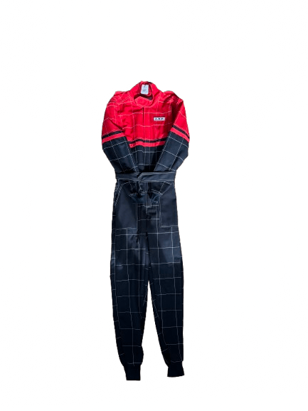 Parasport Checked Stitched Red & Black Race Suit Double Layer Small