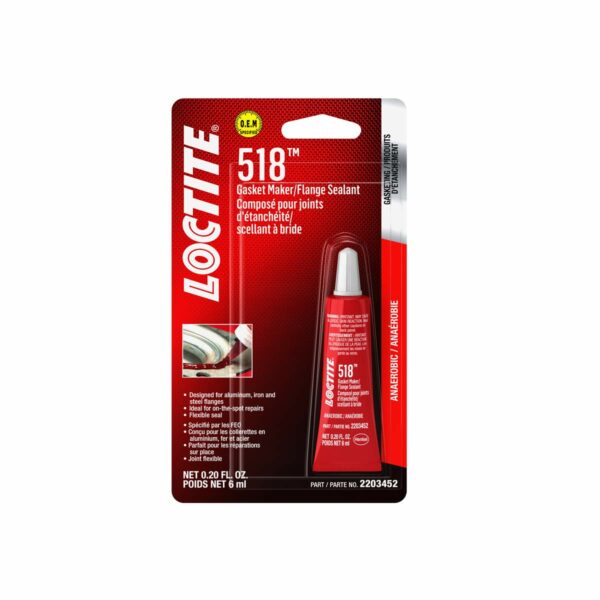 Sealant, Gasket Maker 518, Silicone, 0.20 oz Tube, Each