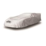 Longacre Car Cover, Outdoor, Moisture Resistant, Soft Liner, Zippered Window / Hood, Heat Reflective, Cloth, Silver, Dirt Late Model