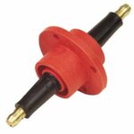 MSD Coil Feed Through, Firewall Feed Through, HEI Style Terminal, Brass Terminals, Nylon / Rynite, Black / Red