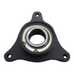 Wehrs, Flange Bearing, Steering Shaft, Floor / Firewall Mount, 3/4 in Spherical Bearing, Aluminium, Black Anodized, Each