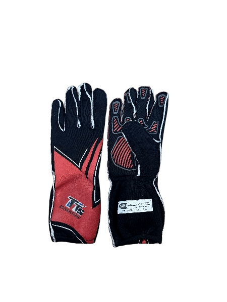 TTS External Stitched Gloves Red Black Small