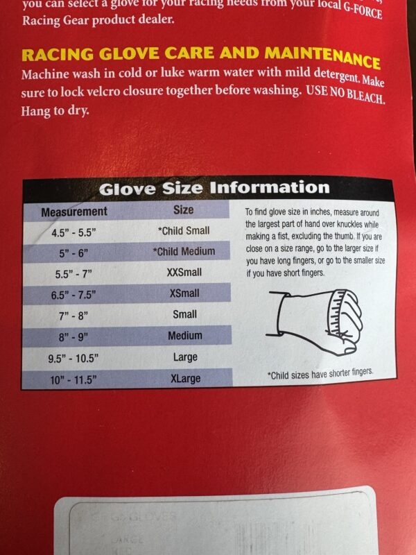 G-Force Racing Gloves Red White Large - Image 2
