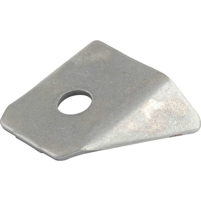 Allstar Chassis Tab, Body Brace, Flat, Gusseted, 3/8 in Mounting Hole, 0.085 in Thick, Steel, Natural, Each