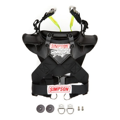 Simpson Head and Neck Support, Hybrid Sport Jr., SFI 38.1, Plastic, Black, Youth, Kit