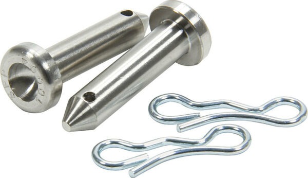 Allstar Top Wing Pin, Height Adjustment, 0.875 in Long, 0.25 in OD, Clips, Titanium, Natural, Sprint Car, Kit