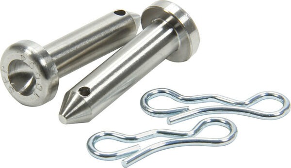 Allstar Top Wing Pin, Height Adjustment, 0.875 in Long, 0.25 in OD, Clips, Titanium, Natural, Sprint Car, Kit