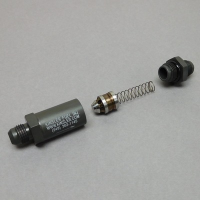 Kinsler Fuel Bypass Valve, High-Flow, 6 AN Inlet, 6 AN Outlet, Aluminum, Gray Anodized, Universal