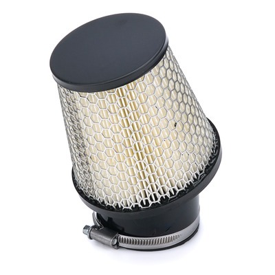 OTR Air Filter Element, Conical, 4.25 Base Diameter, 3.06 in Top Diameter, 4 in Tall, Wire Mesh Included, Paper, Gray, Black End Cap, Quarter Midget