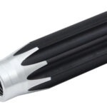 QRP Suspension Tube, Scalloped, 9.5 in Long, 5/16-24 in Female Thread, Aluminum, Black Anodized / Natural