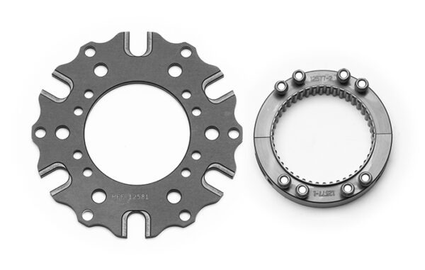 Wilwood Brake Rotor Adapter, Rear Inboard, 2.880 x 48 Spline Axle Mount to 6 x 5.500 in Rotor Bolt Pattern, Aluminum, Gray Anodized, Kit