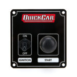 QuickCar Switch Panel, Dash Mount, 3.375 x 3.625 in, 1 Toggle / 1 Momentary Button, Black