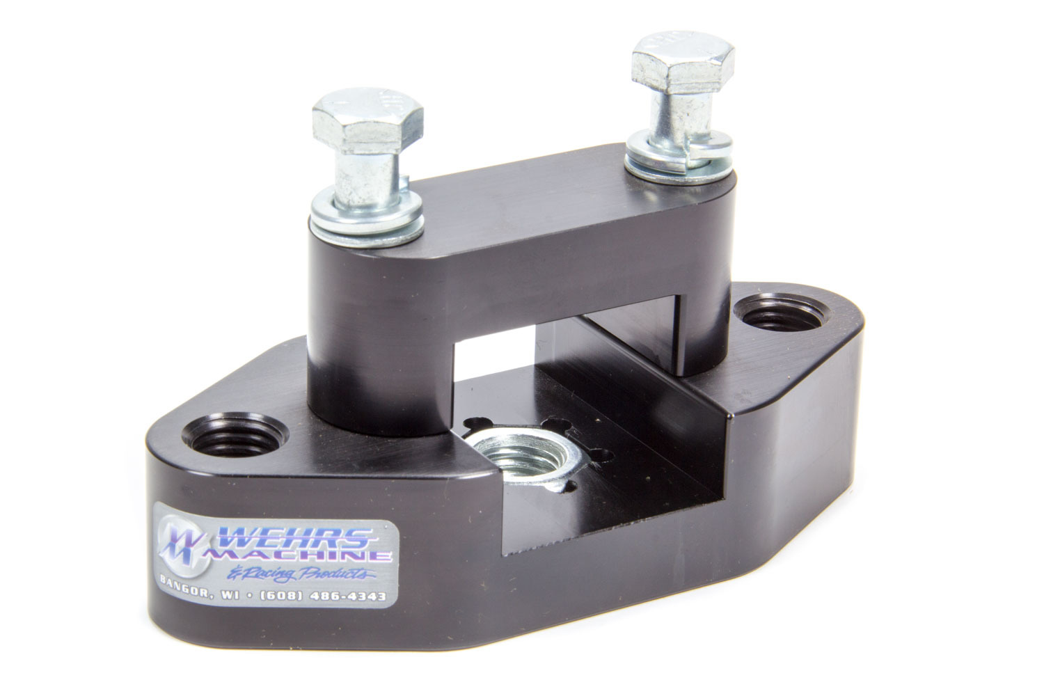 Wehrs Panhard Bar Bracket, Frame Mount, Clamp-On, Aluminum, Black Anodized, 2 in Square Tubing